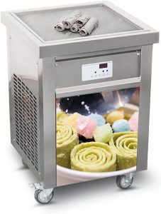NEW NSF Thai Fried Ice Cream Roll Machine 2 Pan with 10 Containers 