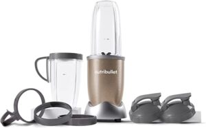 NutriBullet Pro - 13-Piece High-Speed Blender/Mixer System with Hardcover Recipe Book Included (900 Watts) Champagne, Standard: