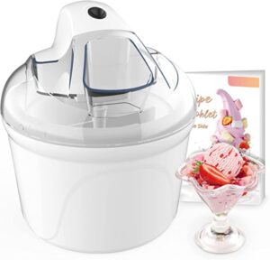 Ice Cream Maker Machine 1.5 QT Automatic Homemade Electric Ice Cream Machine Soft Serve Easy Instruction No Rock Salt No Ice